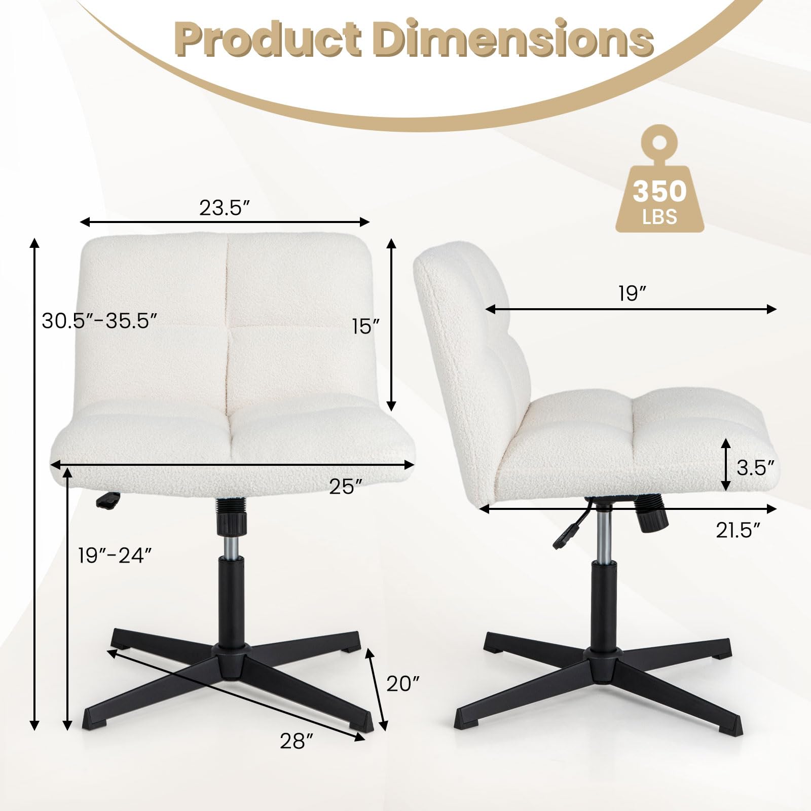 Dreamade Cross Legged Office Chair