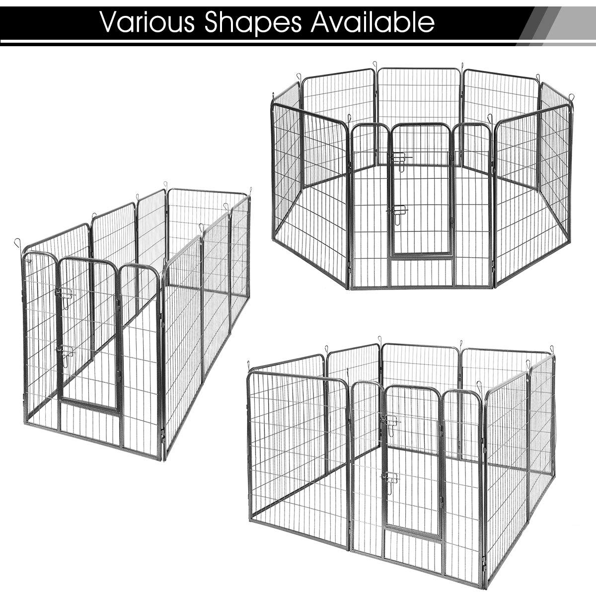 Dreamade 48 inch Dog Playpen with Door (16 pannels)