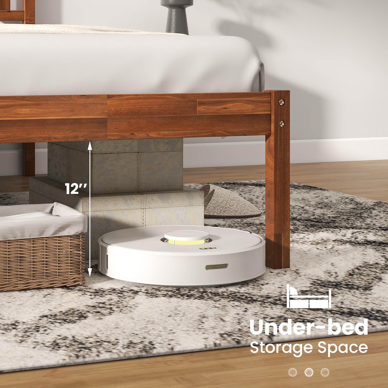 Dreamade Wood Bed Frame with Headboard