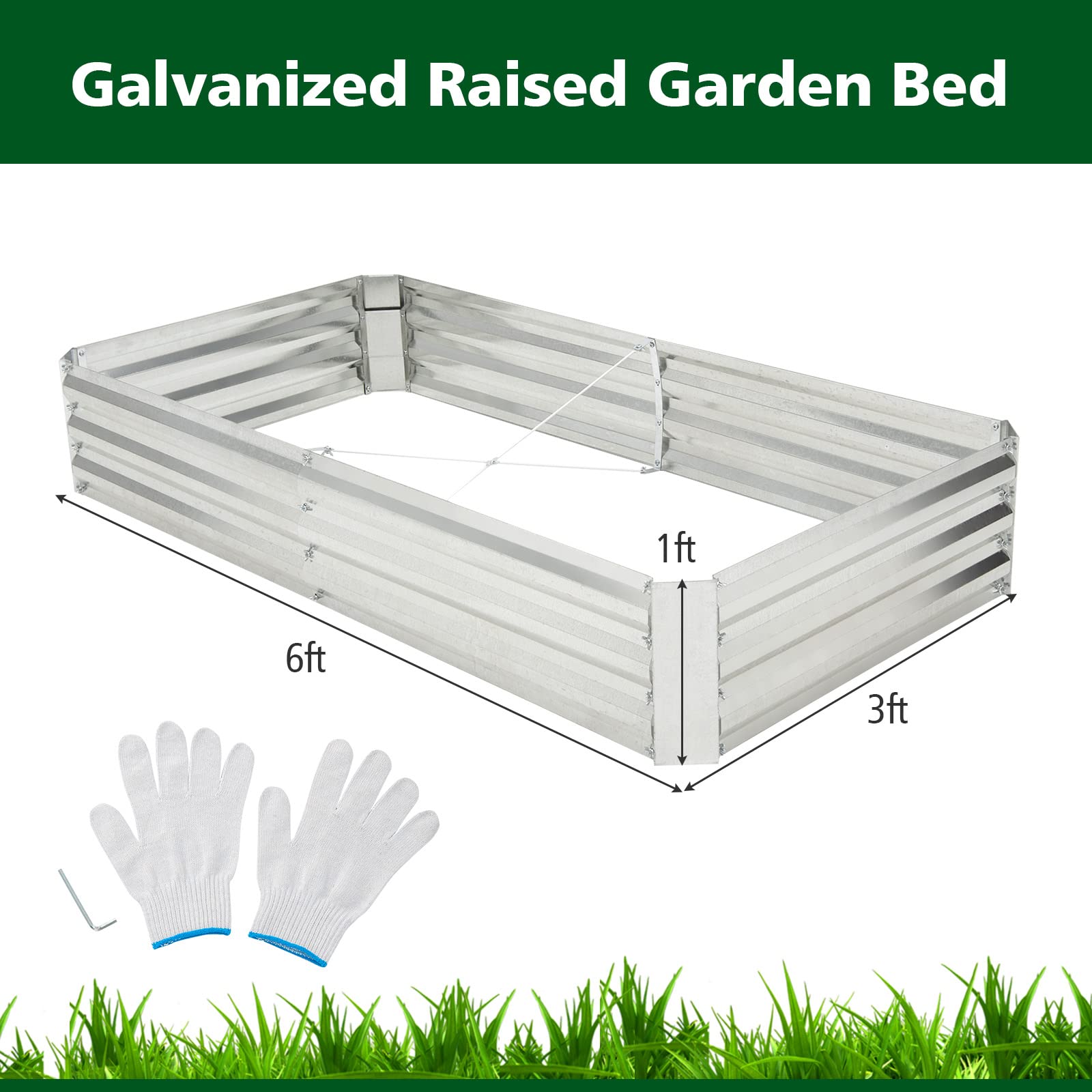 Dreamade Galvanized Raised Garden Bed