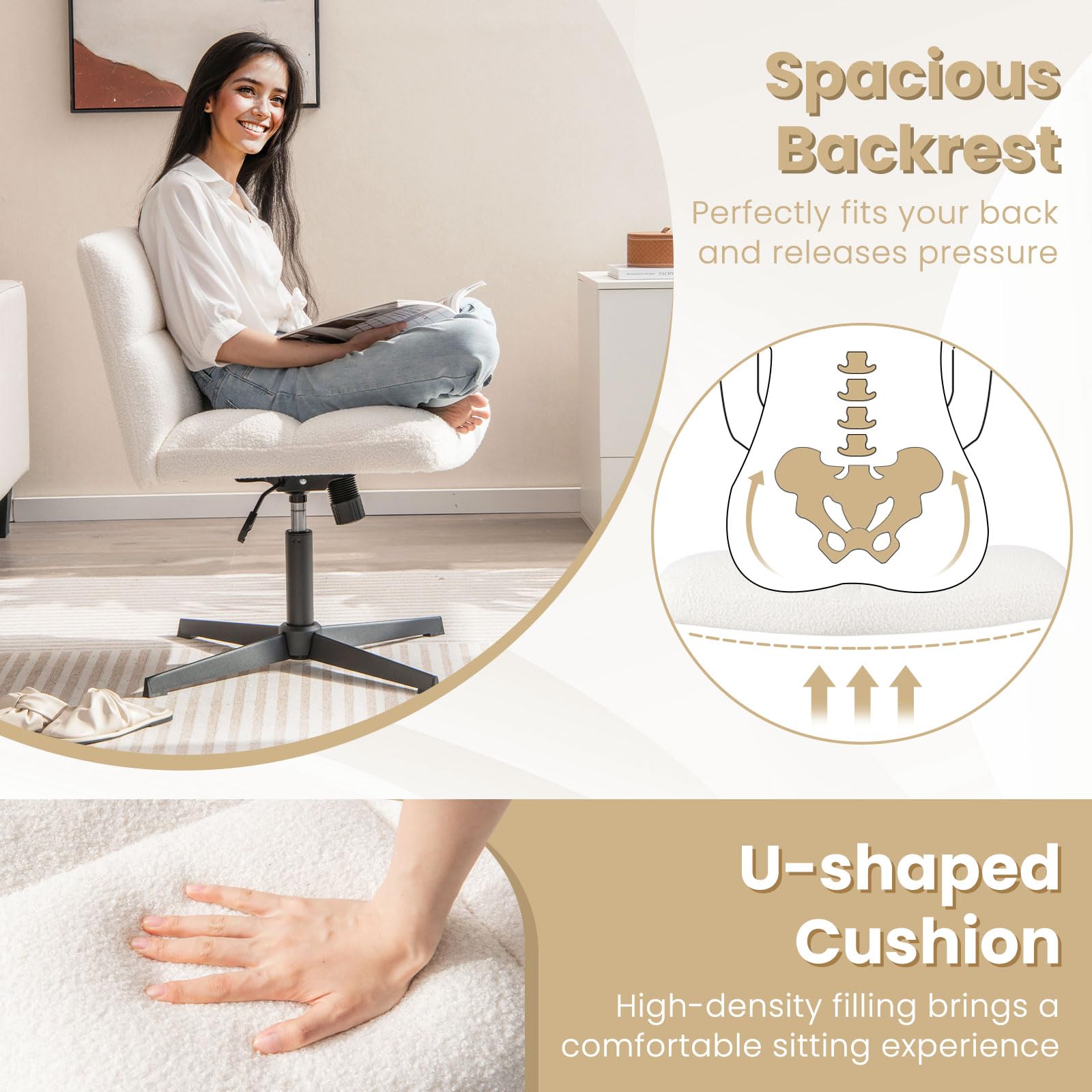 Dreamade Cross Legged Office Chair