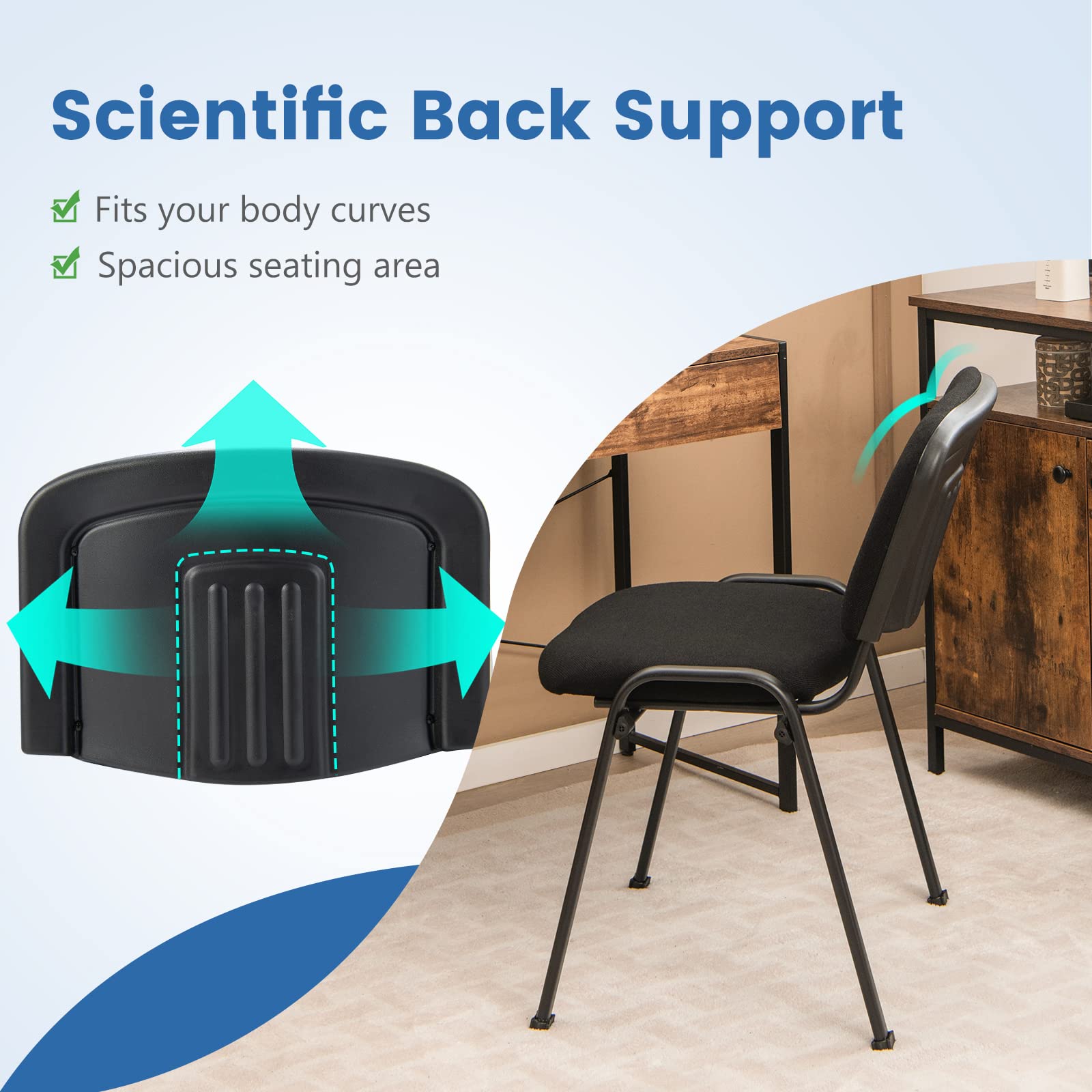 Dreamade 10-Pack Conference Chair Set - Stackable Guest Chair with Metal Frame
